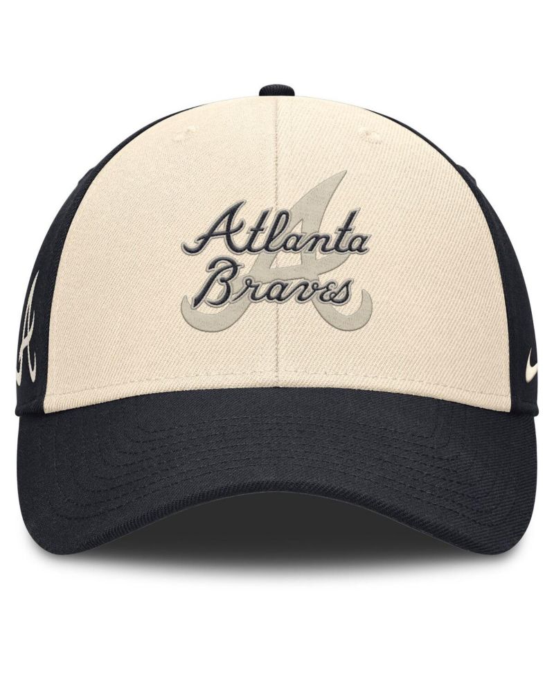 Men's Navy/Natural Atlanta Braves Statement Club Performance Adjustable Hat