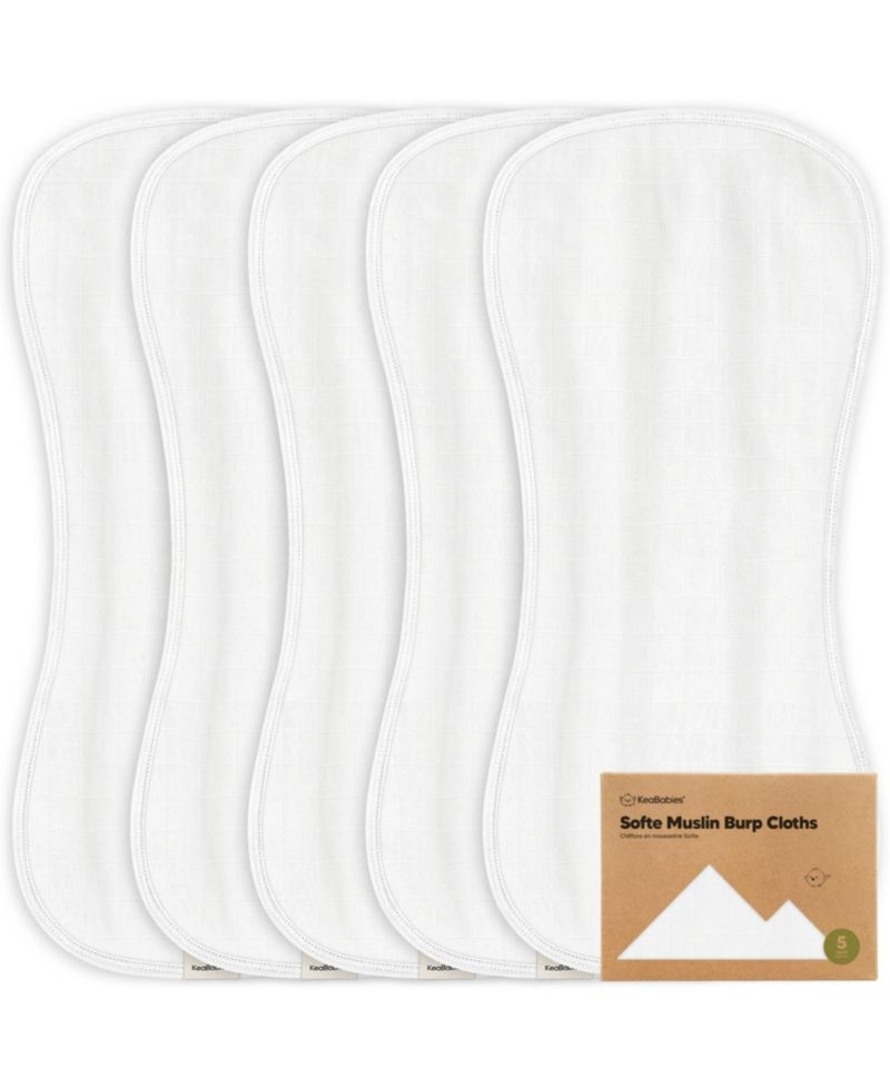 5pk Softe Muslin Burp Cloths for Baby Girls and Boys, Organic Burping Cloths for Babies, Baby Burp Clothes