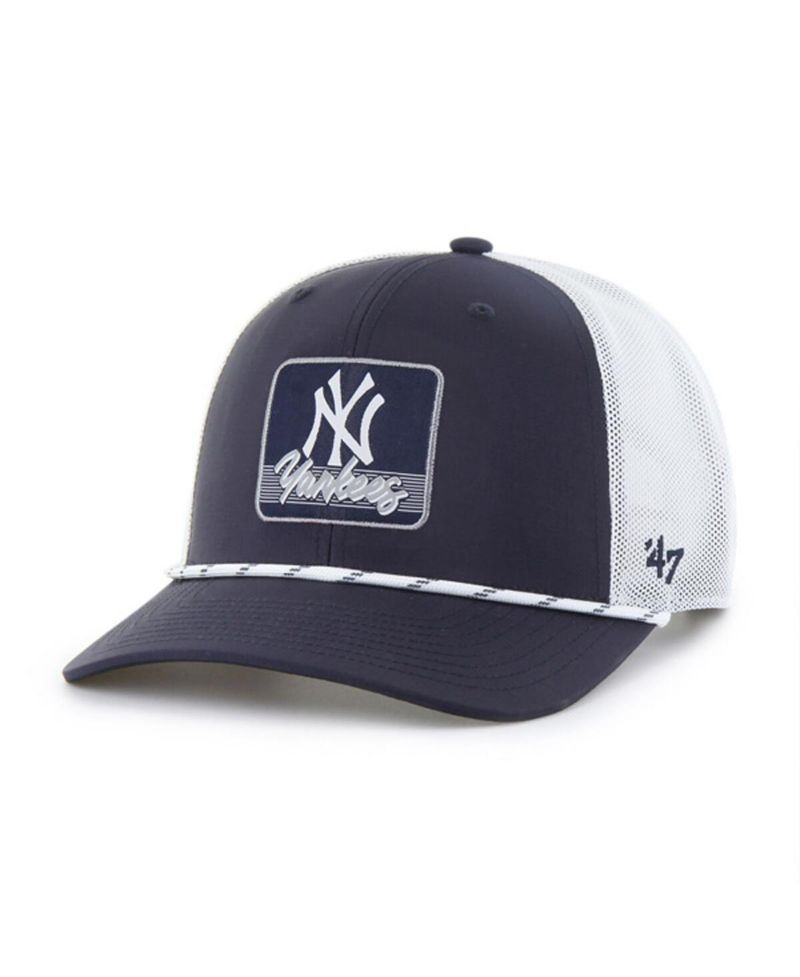 Men's Navy/White New York Yankees Scratch Adjustable Trucker Hat