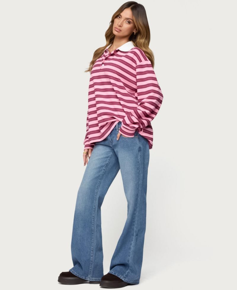 Womens Maureen Striped Polo Sweatshirt