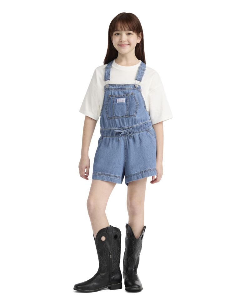 Girls' 7-16 Apron Neck Shortalls