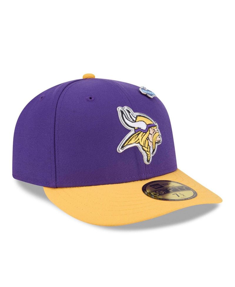 Men's Purple/Gold Minnesota Vikings 2026 NFL Draft Pre-Curved 59FIFTY Fitted Hat
