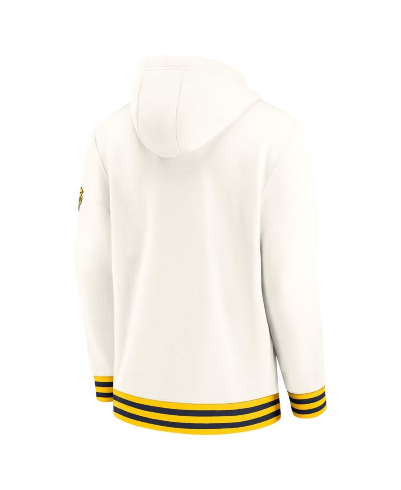 Men's Cream Michigan Wolverines Legacy Retro Pullover Hoodie