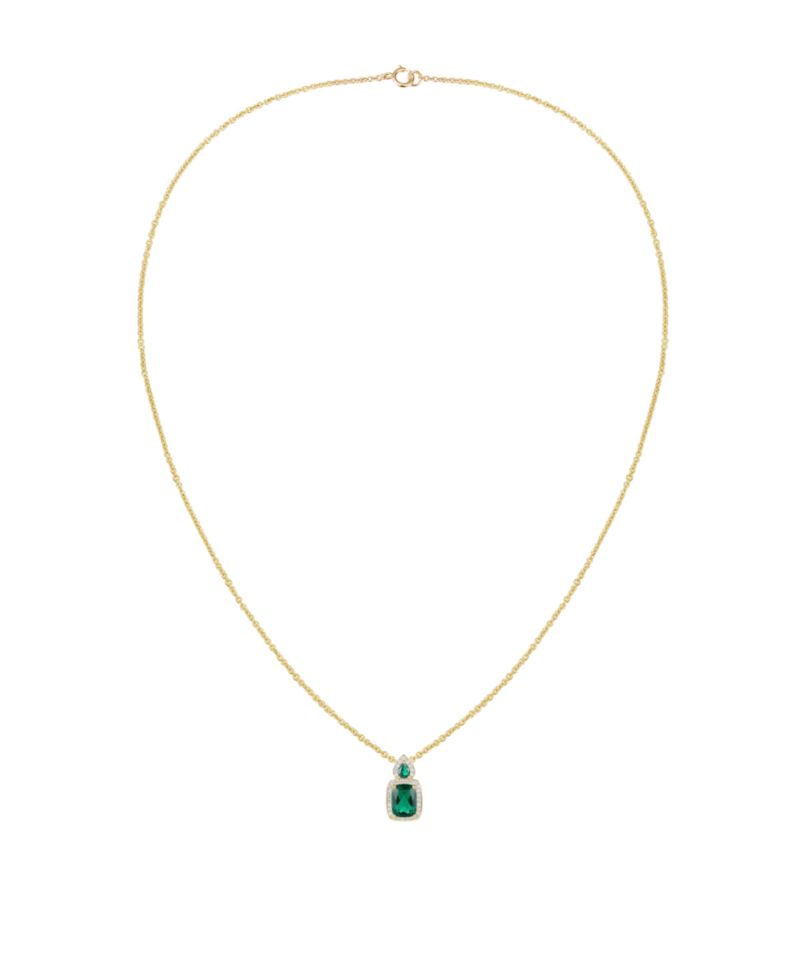 Amethyst (1-3/8 ct. t.w.) & Lab Grown White Sapphire (1/5 ct. t.w.) Pendant Necklace in 14k Gold Over Sterling Silver (Also Available in Multi-Stones)