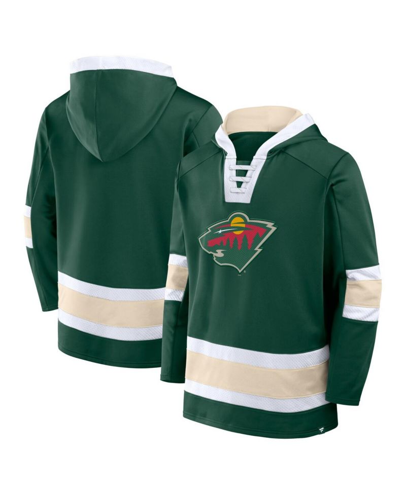 Men's Green Minnesota Wild Inside Line Fleece Pullover Hoodie