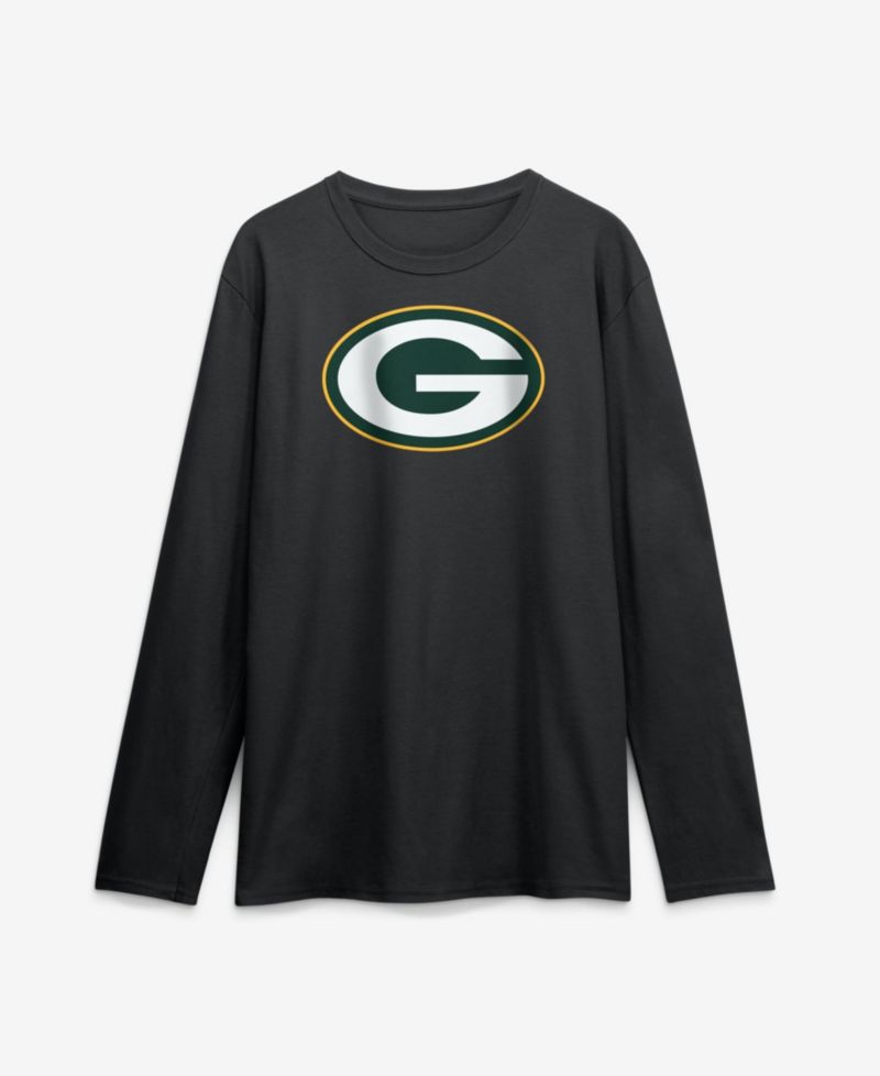 Men's Black Green Bay Packers Primary Logo Long Sleeve T-Shirt