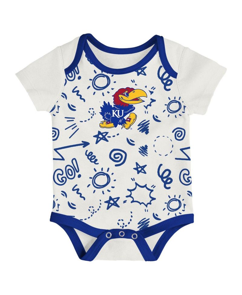 Baby Boys and Girls 3-Pack Kansas Jayhawks All Day Play Bodysuit Set