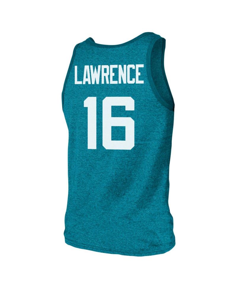 Threads Men's Trevor Lawrence Teal Jacksonville Jaguars Tri-Blend Player Name & Number Tank Top T-Shirt