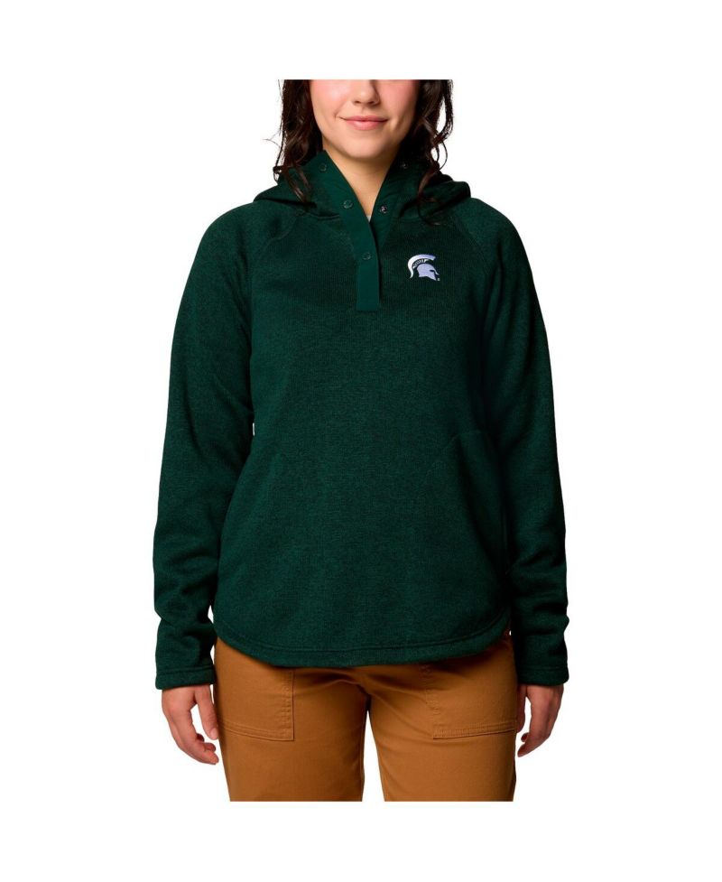 Women's Green Michigan State Spartans Sweater Weather Fleece Lined Pullover Hoodie