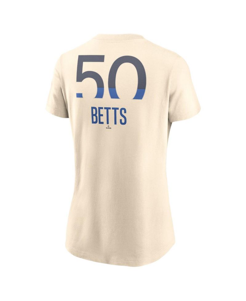 Women's Mookie Betts Cream Los Angeles Dodgers 2024 City Connect Fuse Name & Number T-Shirt