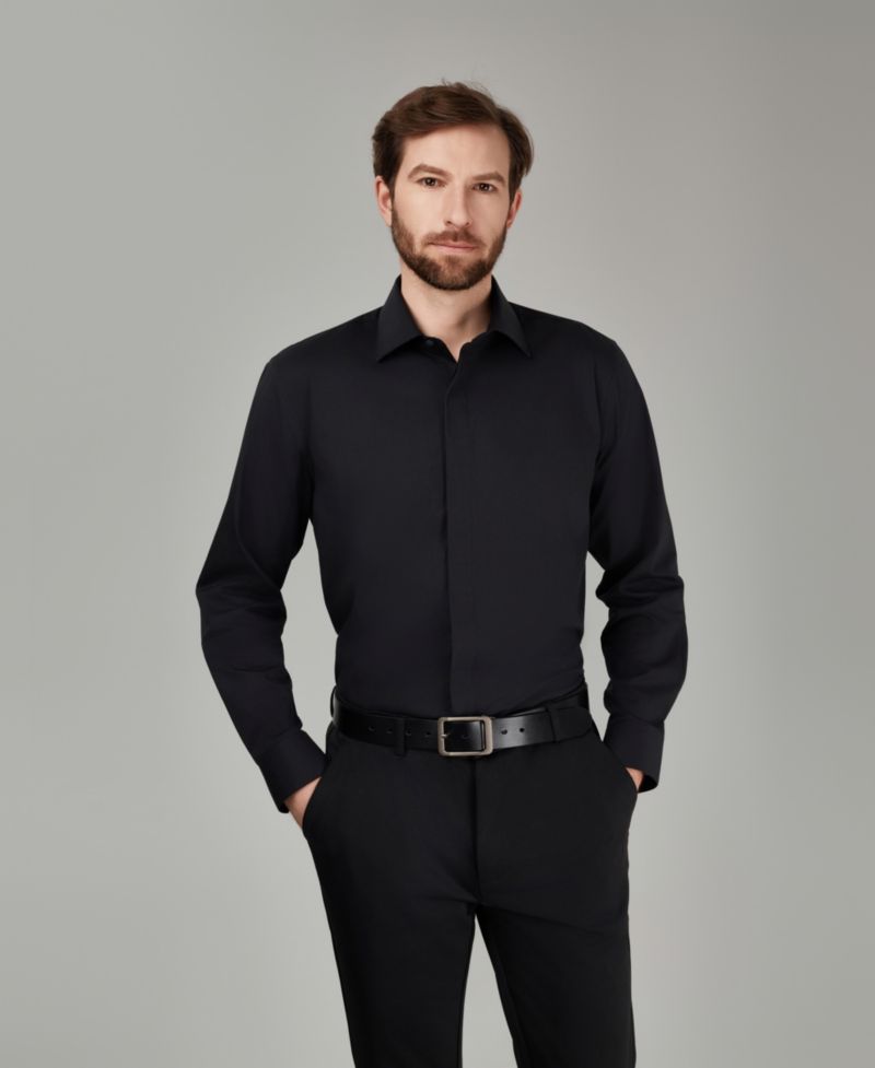Men's No Iron Formal Solid Dress Shirt