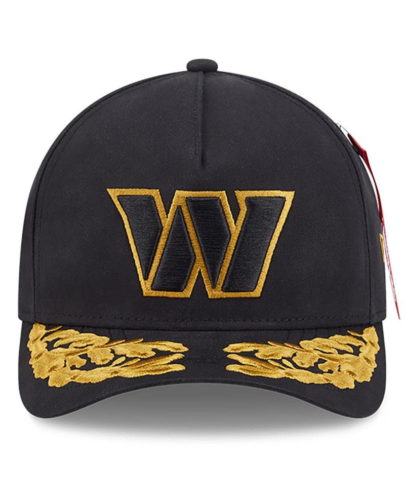 x Alpha Men's Industries Black Washington Commanders A-Frame 9FORTY Adjustable Hat