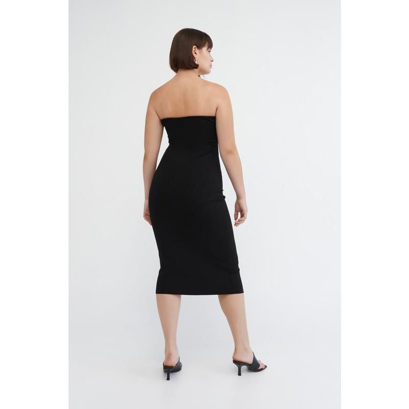 Women's Natalia Strapless Side-Zip Fitted Midi Dress