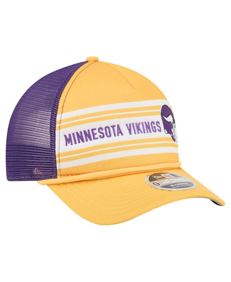 Men's Gold Minnesota Vikings Linear A-Frame 9FORTY Adjustable Hat
