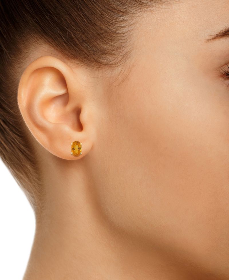 Citrine (7/8 ct. t.w.) Stud Earrings in 14K Yellow Gold or 14K White Gold