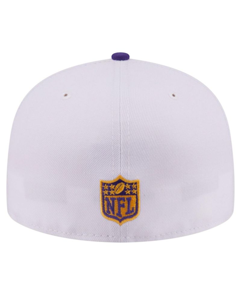 Men's White/Purple Minnesota Vikings Retro Swoop 59FIFTY Fitted Hat