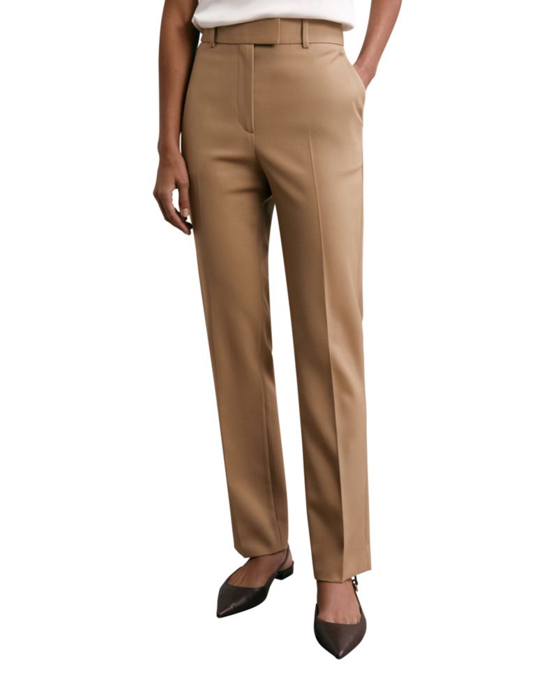 Women's Wool-Blend Slim-Fit Mid-Rise Pants, 28" Inseam
