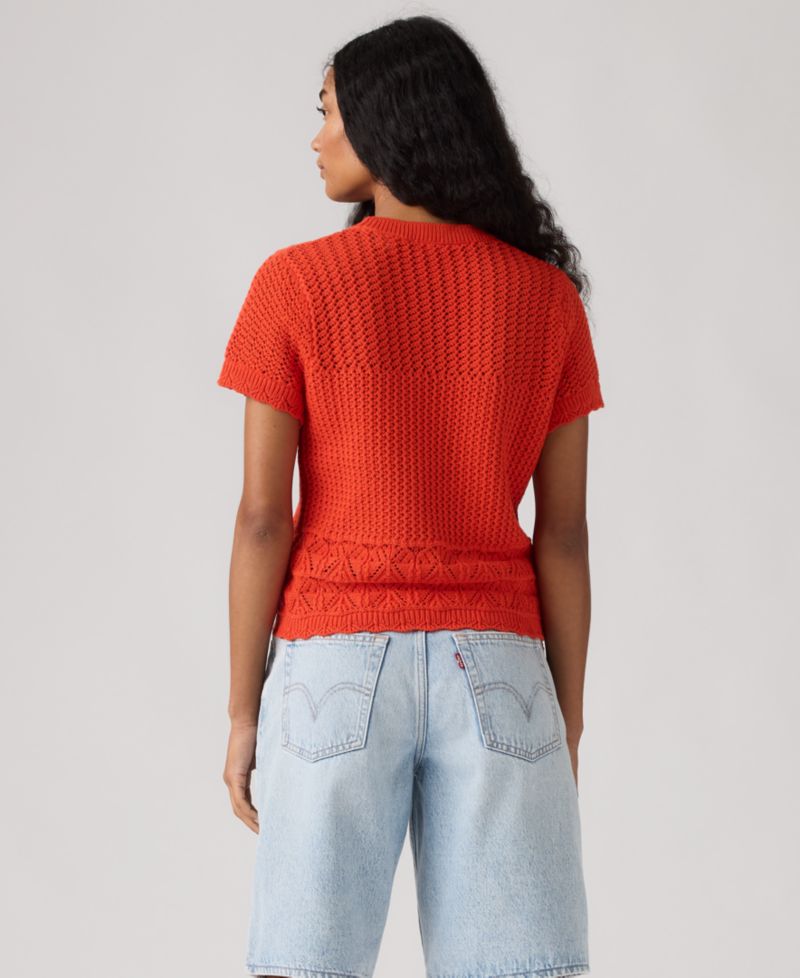Women's Isabelle Crochet Short-Sleeve Sweater
