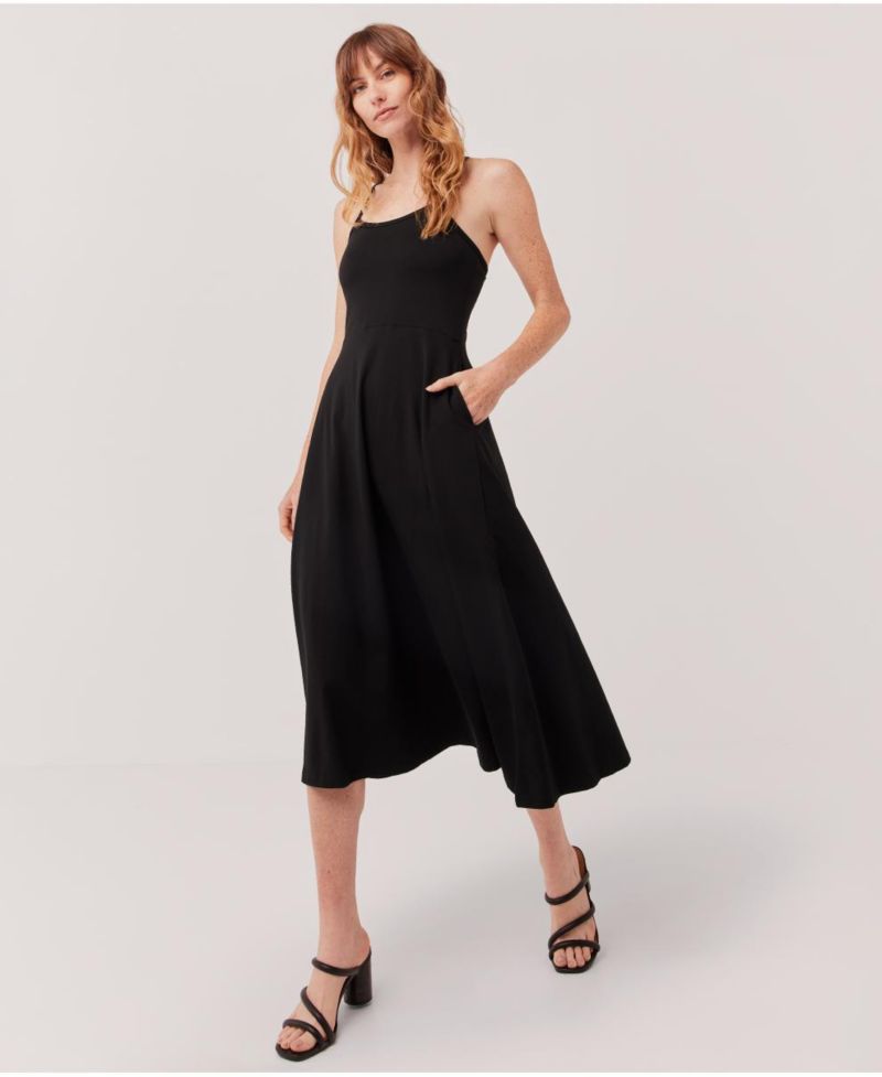 Women's Organic Cotton Fit & Flare Midi Dress - Regular