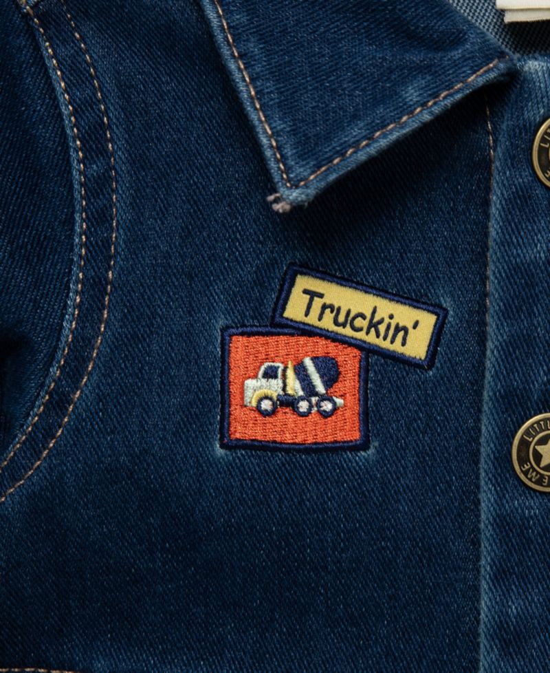 Baby Boys' Construction Denim Long-Sleeeve Coverall