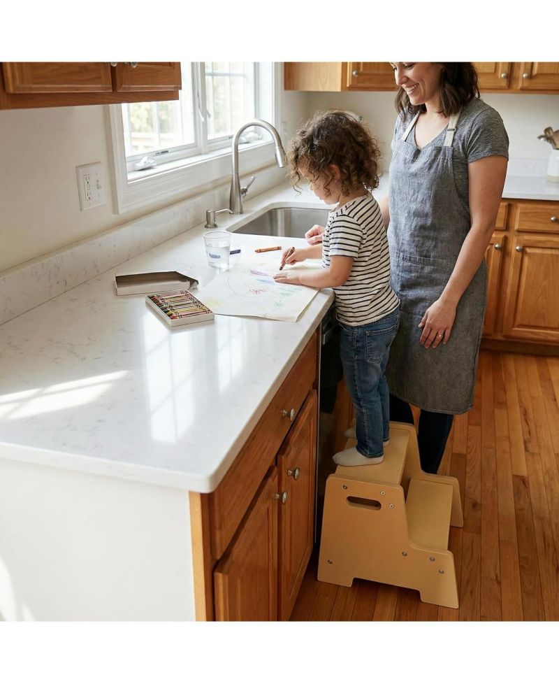 Wooden 2-Step Step Stool