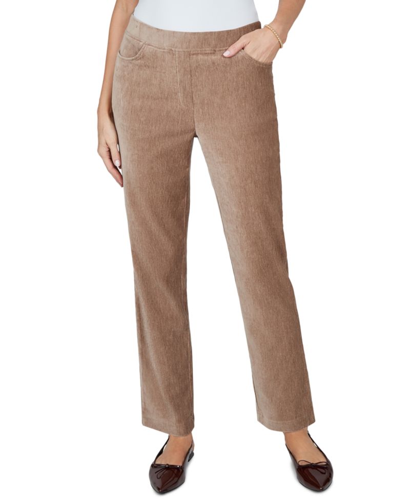 Petite Classics Pull-On Straight Corduroy Pants