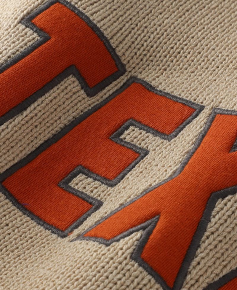 Men's and Women's Ash Texas Longhorns Embroidered Applique Sweater