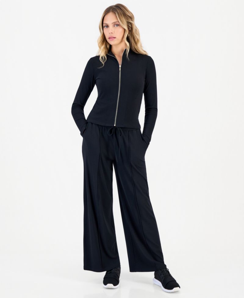 Petite Mock-Neck Zip-Front Top