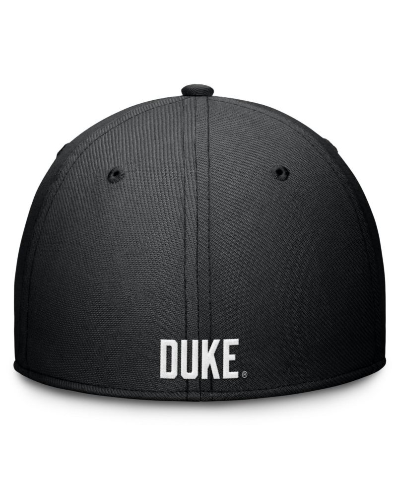 Men's Black Duke Blue Devils Rise SwooshFlex Dri-FIT Hat
