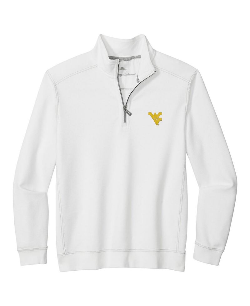 Men's White West Virginia Mountaineers Montego Bay Half-Zip Jacket