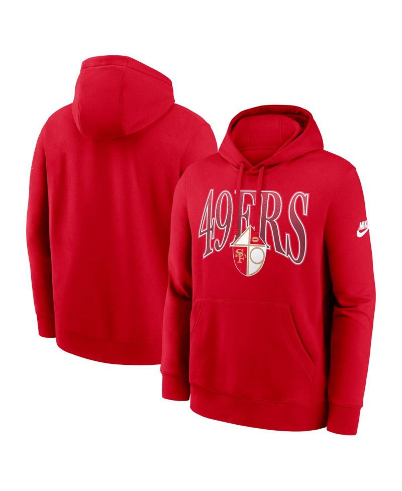 Men's Scarlet San Francisco 49ers Full Blitz Club Fleece Pullover Hoodie