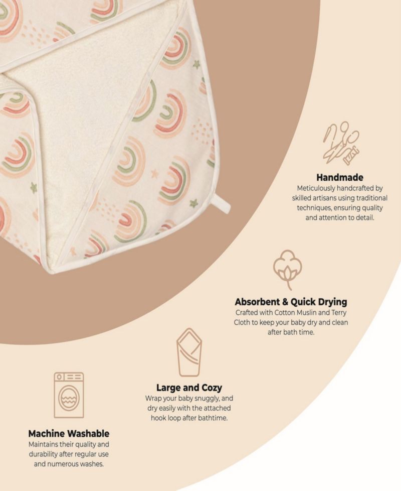 Infants Parker Hooded Rainbow Towel