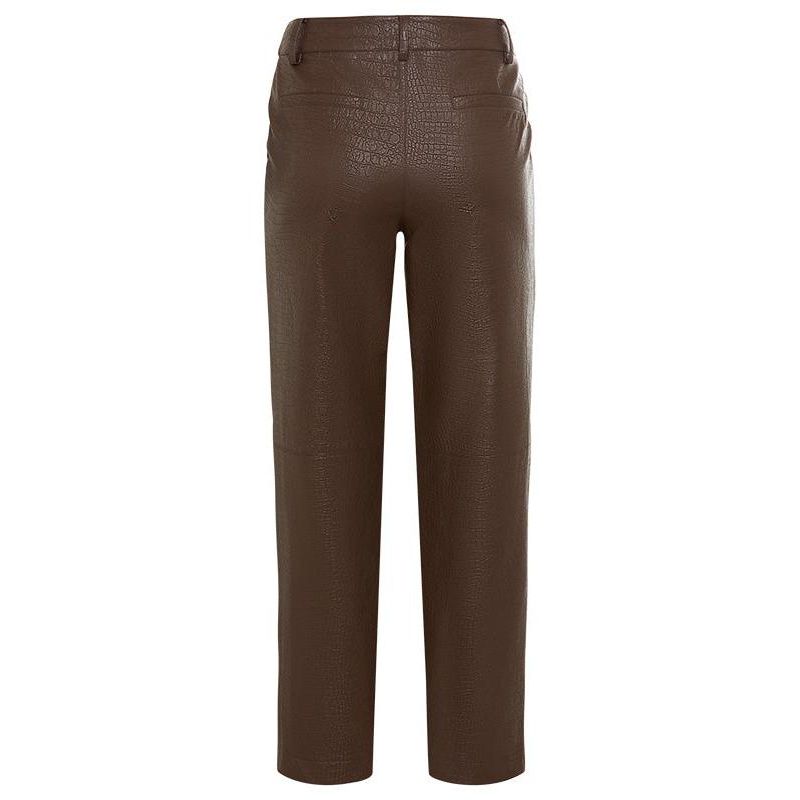 Women's Mona Fit Straight Leg Faux Croc Cropped Pant