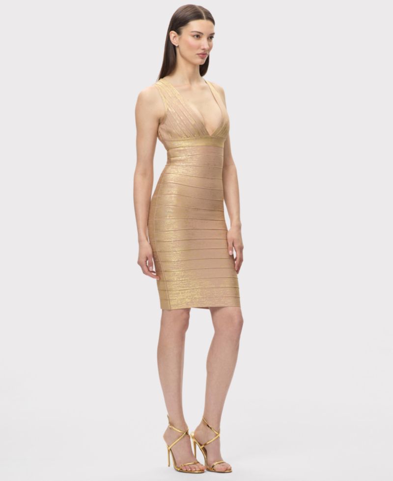 Women's Metallic Backstage Bandage Dress