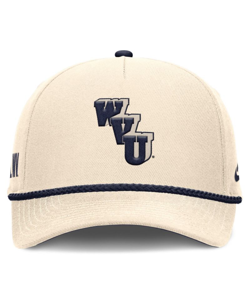 Men's and Women's Natural West Virginia Mountaineers Legacy Vintage Rope Rise Adjustable Hat