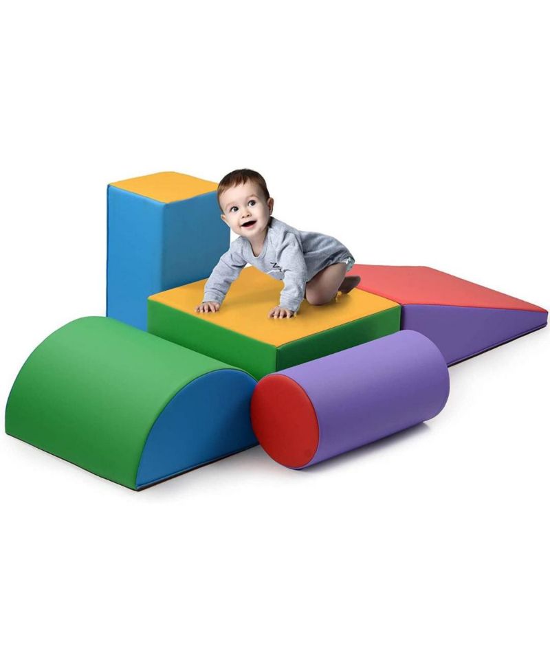 Play22usa Climb And Crawl Activity Play Set - 5 Piece Soft Zone Climbing Blocks Lightweight Foam Shape Toy