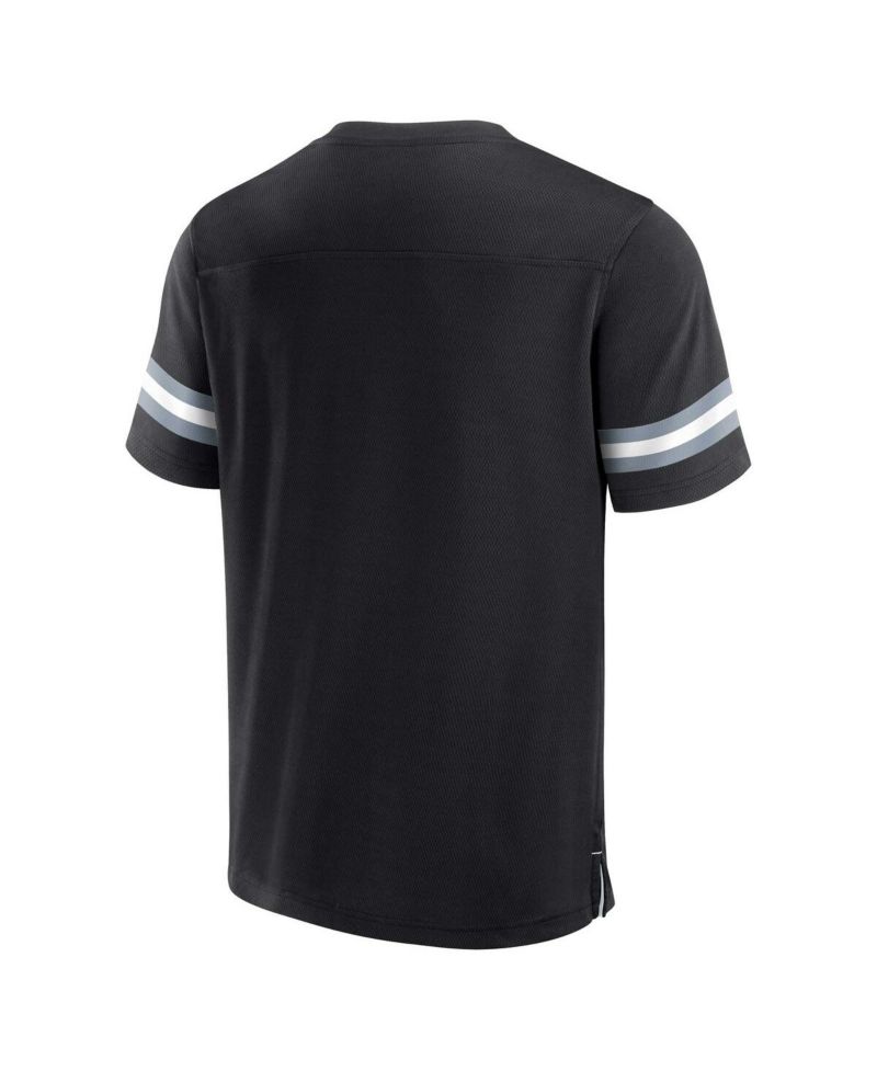 Men's Black Las Vegas Raiders Jersey Tackle V-Neck T-shirt