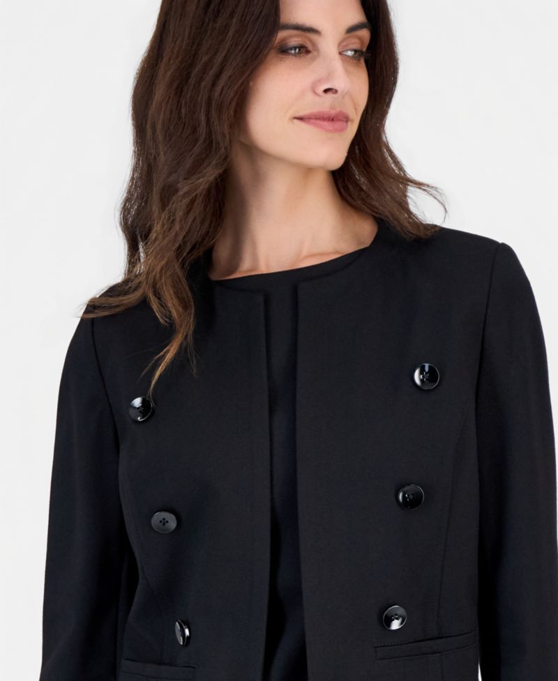 Women's Long Sleeve Compression Faux Double-Breasted Jacket