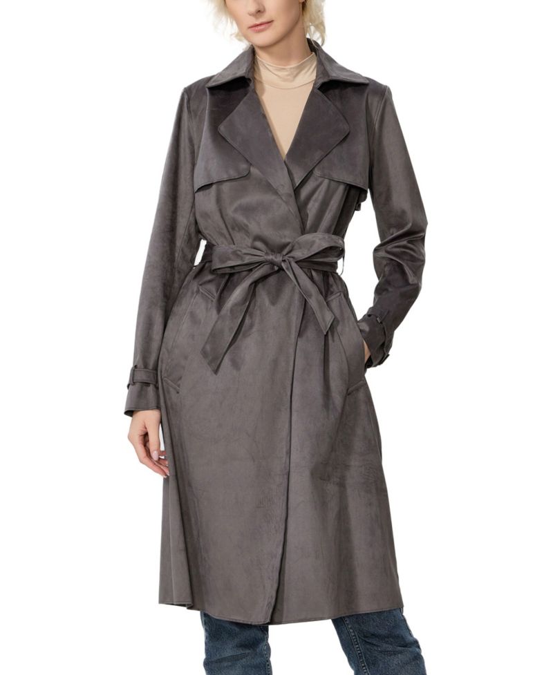 Women's kimi + kai Long Faux Suede Trench Coat