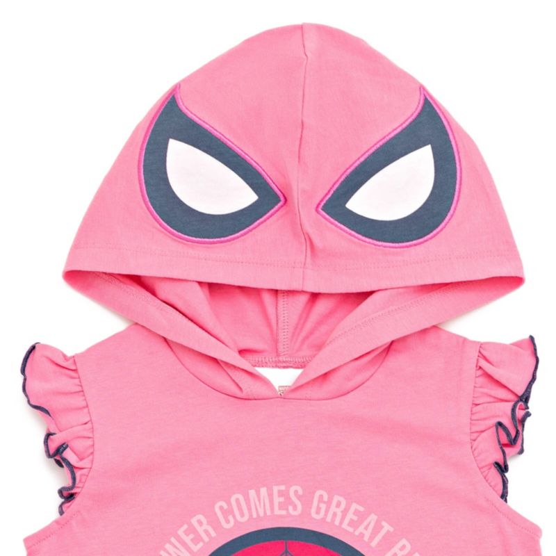 Little Girls SPIDERMAN Spidey and His Amazing Friends Cosplay Tank Top and Dolphin Active French Terry Shorts Outfit Set