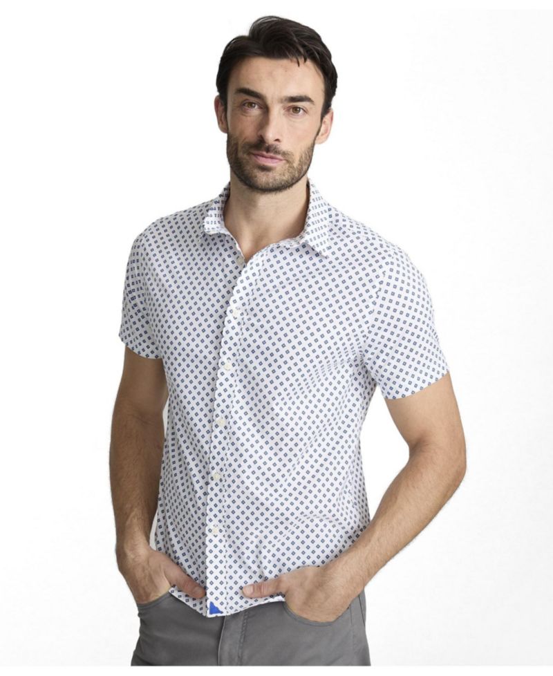Men's Slim Fit Wrinkle-Free Performance Tidwell Short Sleeve Button Up Shirt