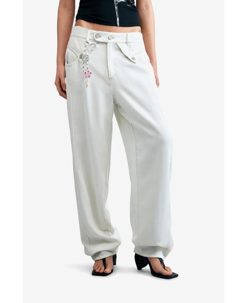 Women's Baggy Pants Buttons