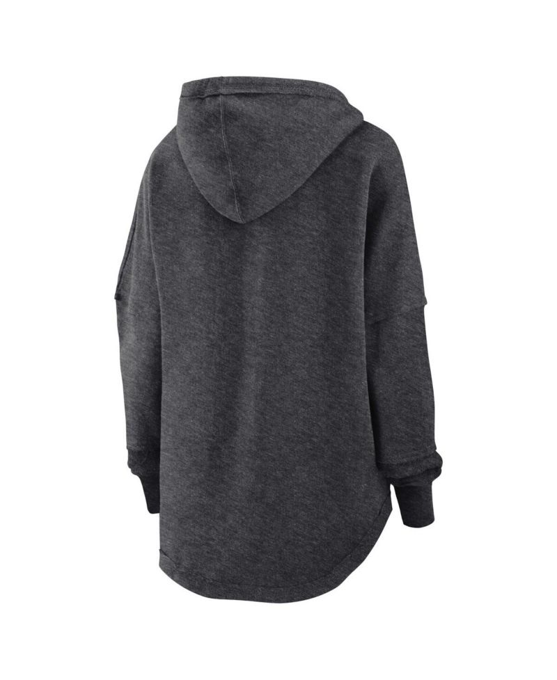 Women's Heather Charcoal Distressed San Francisco Giants Luxe Pullover Hoodie
