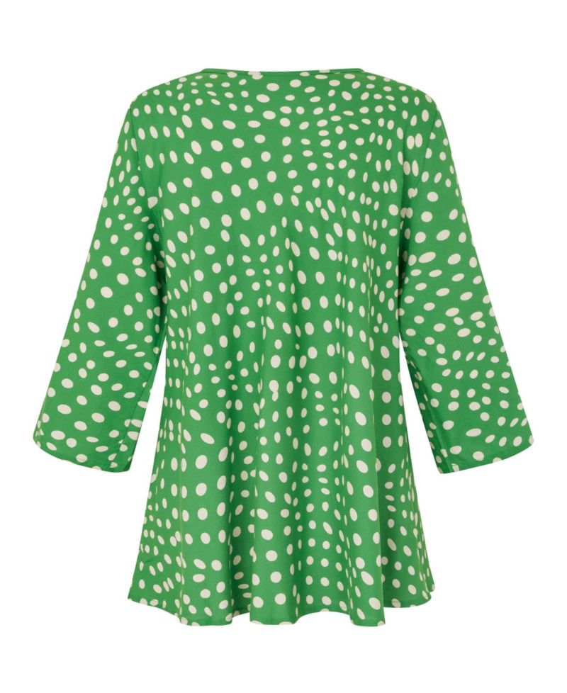 Women's MaKatacia V-Neck 3/4-Sleeve Polka-Dot Blouse