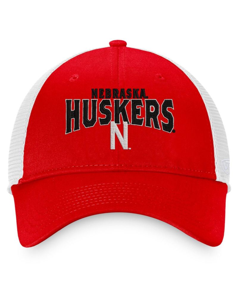 Men's Scarlet, White Nebraska Huskers Breakout Trucker Snapback Hat