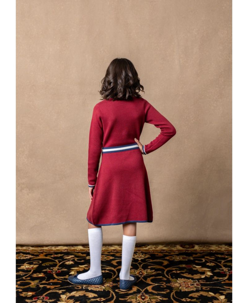 Baby Girls Hope and Henry Organic Long Sleeve Collared Henley Sweater Dress