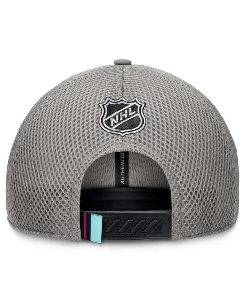 Men's Gray Seattle Kraken Authentic Pro Home Ice Trucker Adjustable Hat