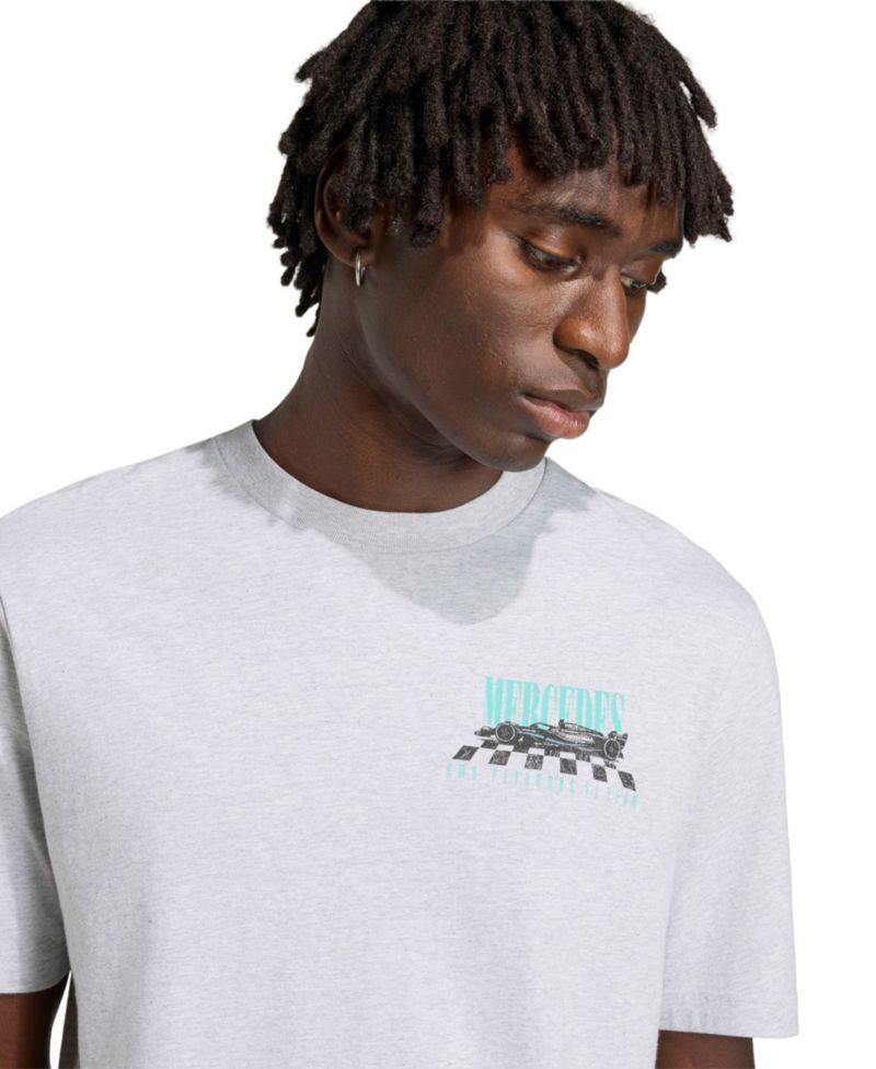 Men's Heather Gray Mercedes-AMG Petronas F1 Team Angled Graphic T-Shirt