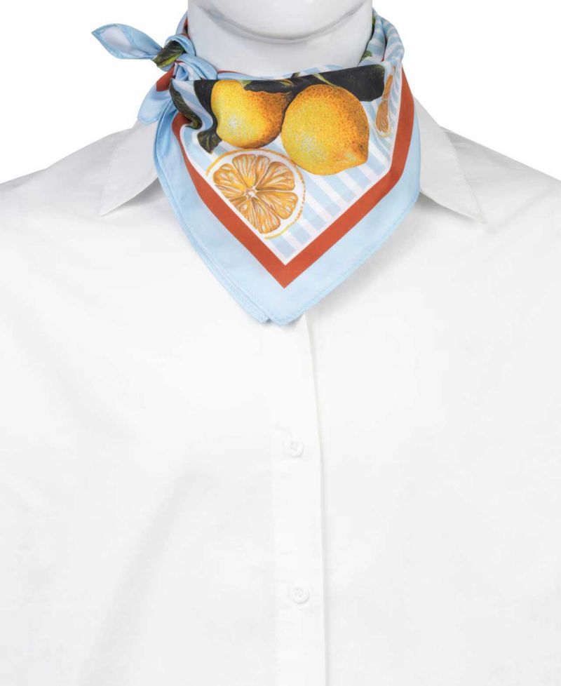 Citrus-Print Square Scarf