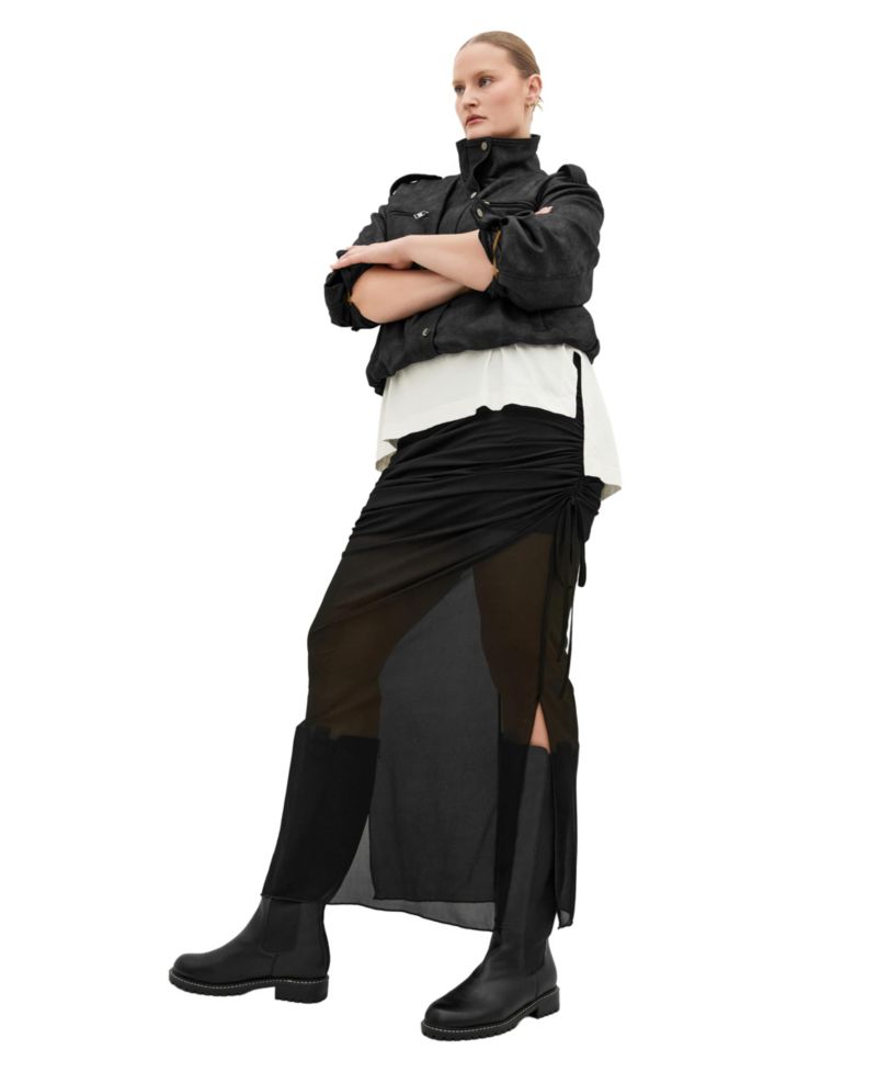 Plus Size Shelly High-Waisted Maxi Mesh Skirt
